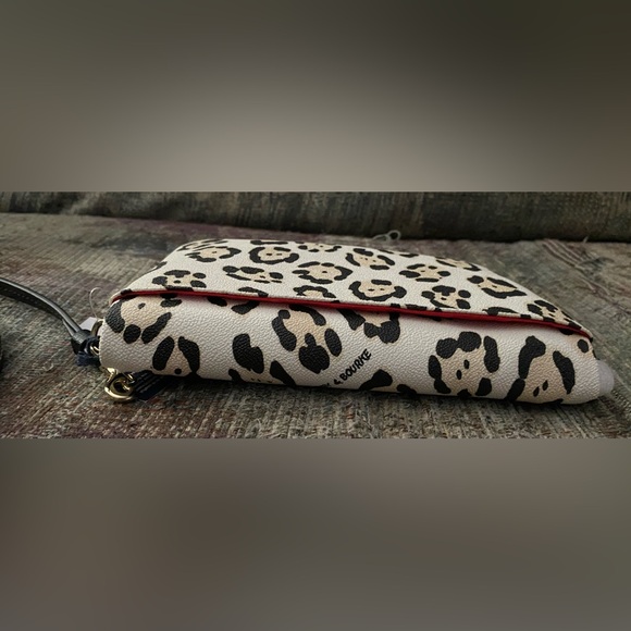 Dooney & Bourke Black/Leopard foldover zip crossbody. - Picture 7 of 15